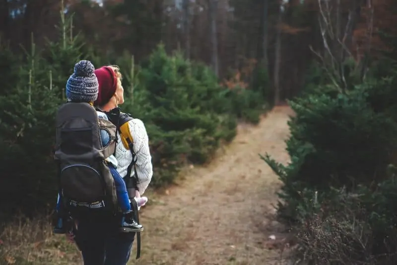 Hiking with baby in carrier