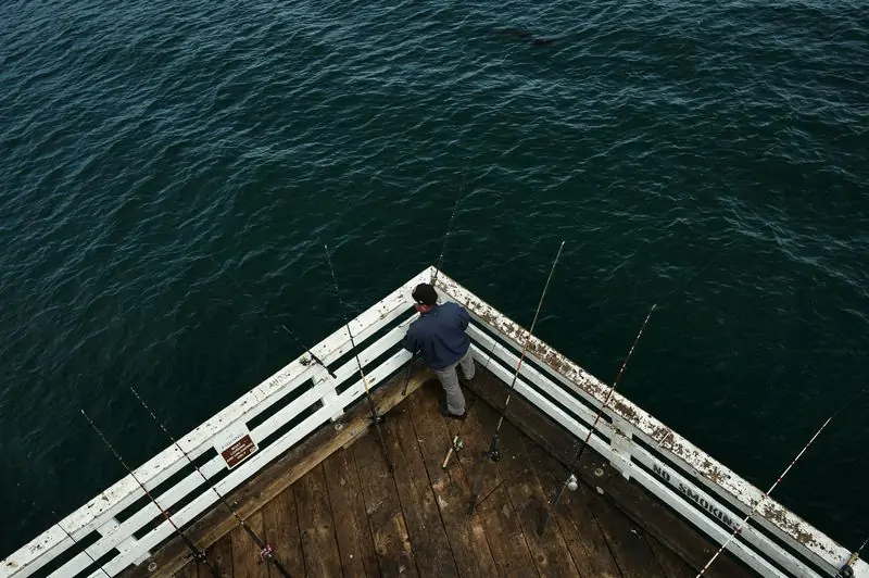 bait fishing on pier