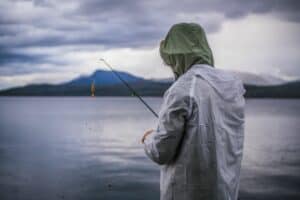 Fishing in the rain