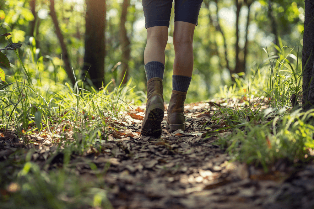 woman hiker in forest