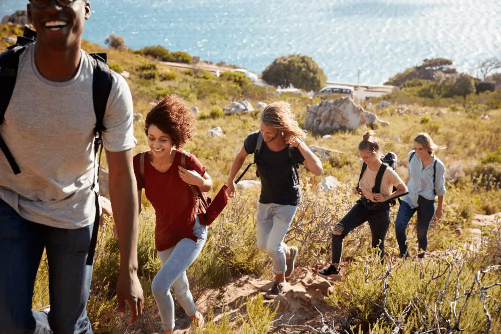 Friends hiking