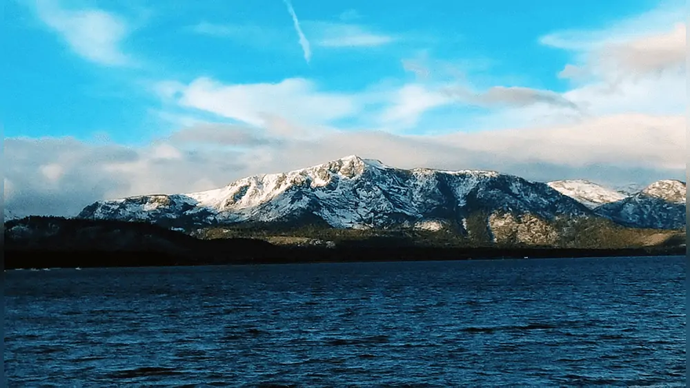 Mountain views on the private beach at Edgewood