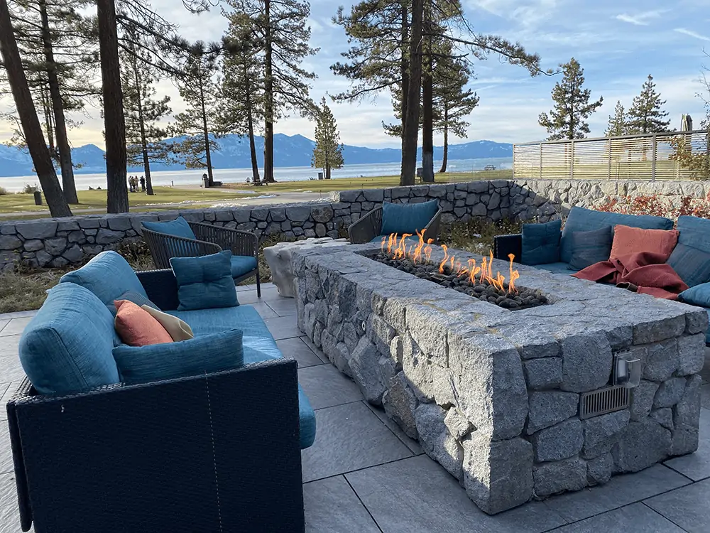 Outdoor fireplace at Edgewood